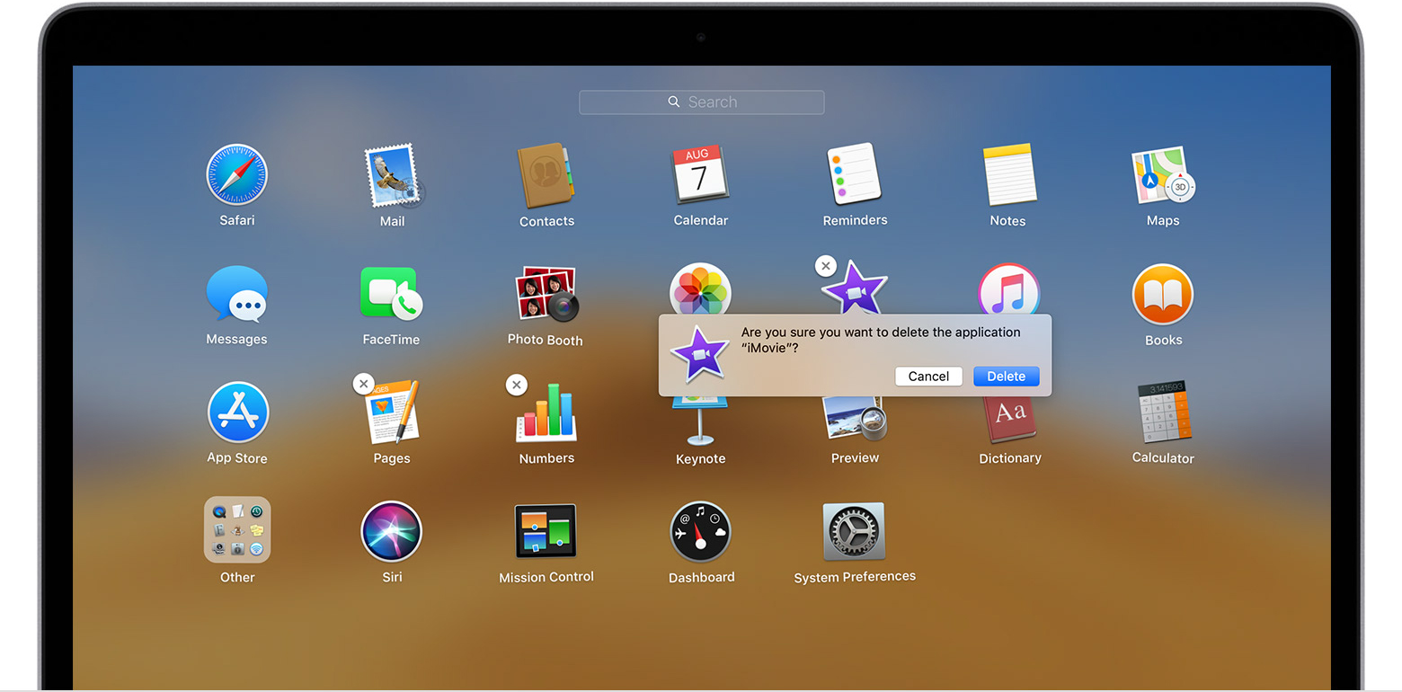 How to delete an app in mac pro